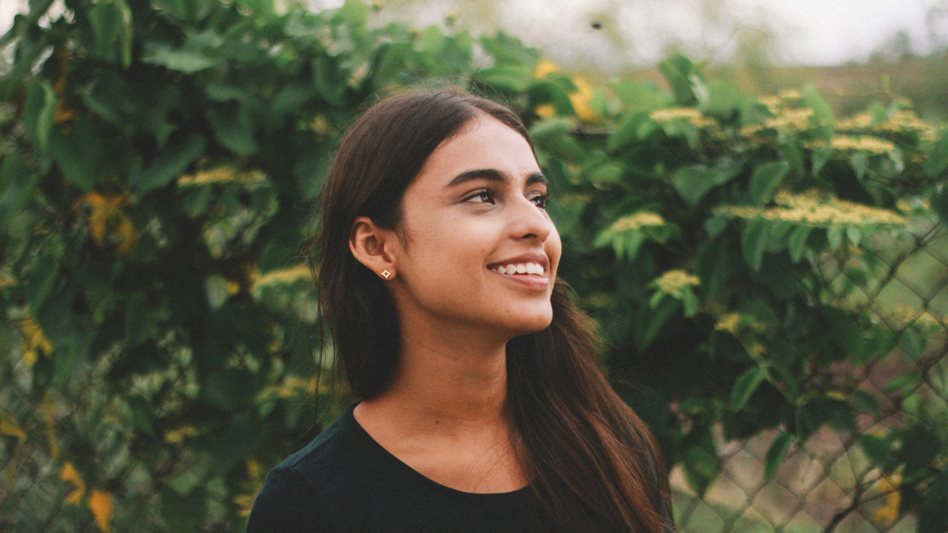 Woman Outside Smiling